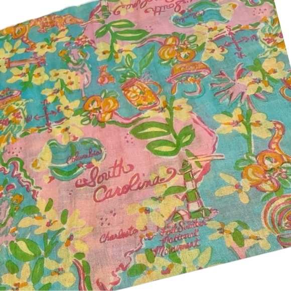 Lilly Pulitzer South Carolina Murfee Scarf 28” x 82” Beautiful Rare Hard To Find - Picture 3 of 7